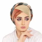 عمامة مطبوعة بضفيرة أمامية — صورة 5