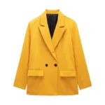 Women's Double-Breasted Blazer with Pockets — Image 5