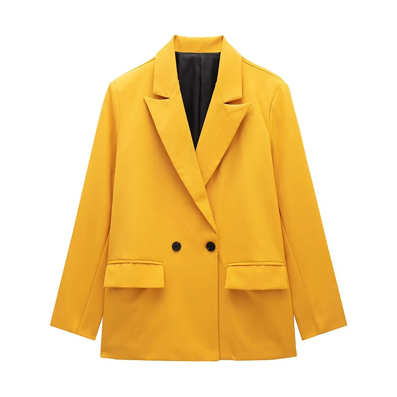 Women's Double-Breasted Blazer with Pockets