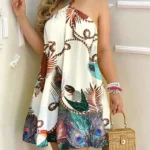 Boho Floral Backless Halter Spring Dress — Image 2