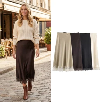 Lace A-Line Pleated Skirt
