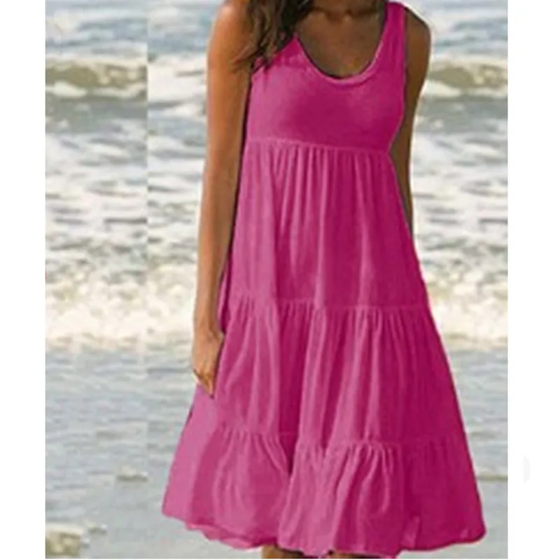 Short Boho Dress with Ruffles and Round Neck — Image 10