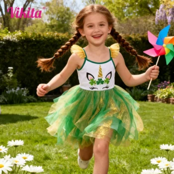Girls' Mesh Asymmetric Dress