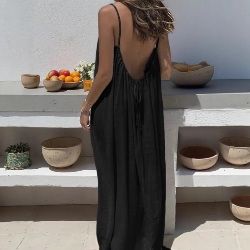 Loose Strappy House Dress
