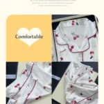 Cherry Print Satin Pajama Set — Image 5