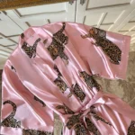 Leopard Print Satin V-Neck Nightgown — Image 4