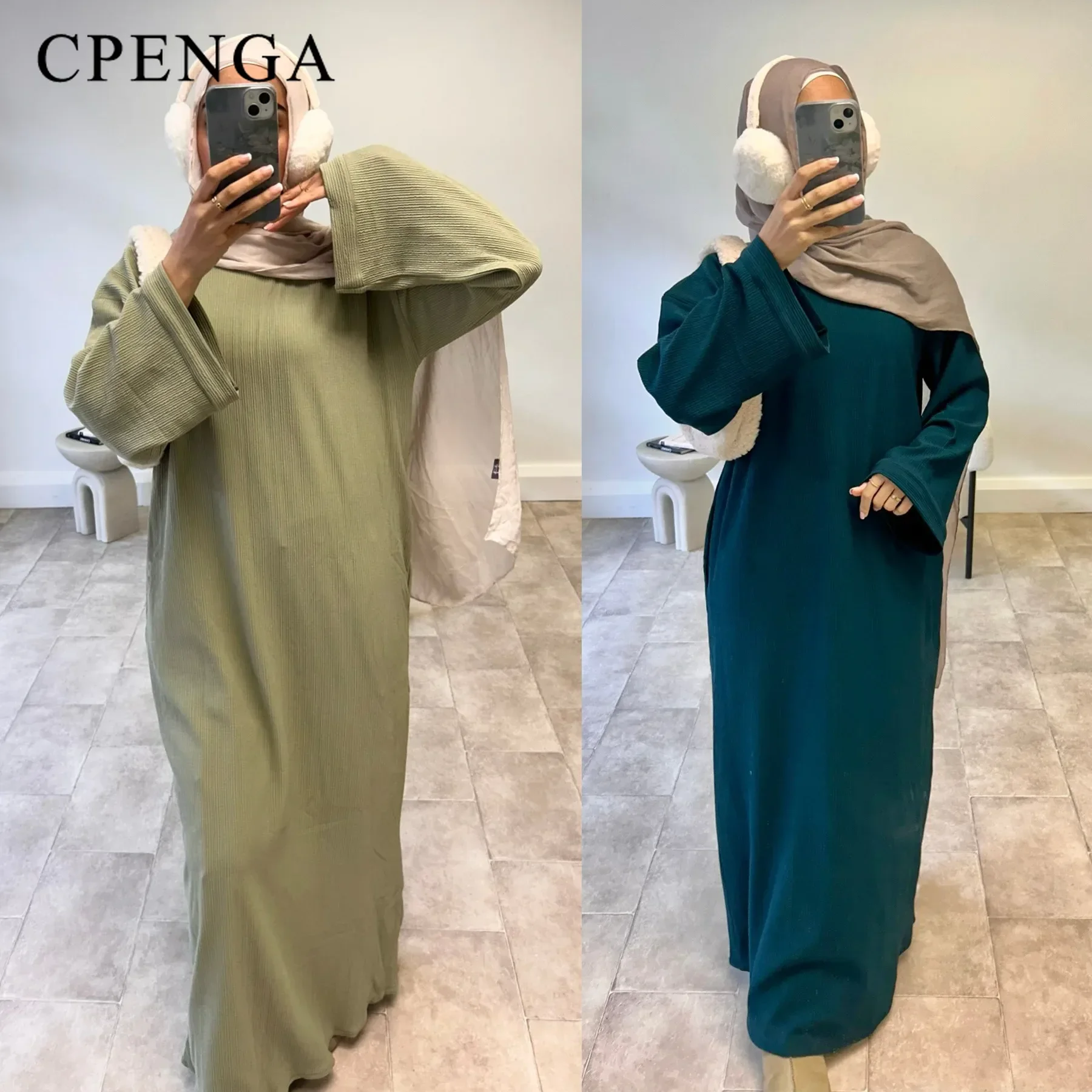 Warm Corduroy Abaya for Winter