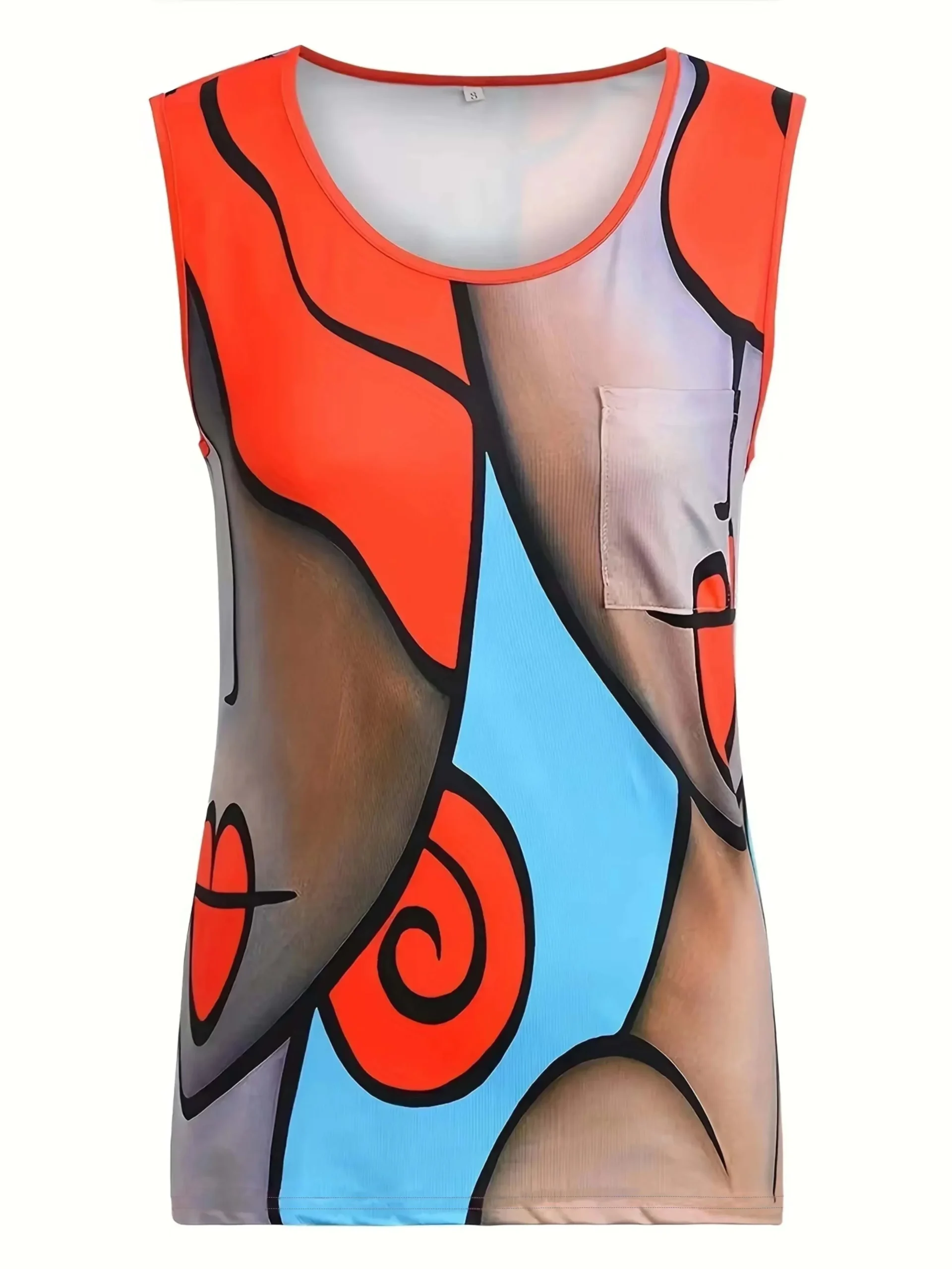 Sleeveless Contrast Color Top