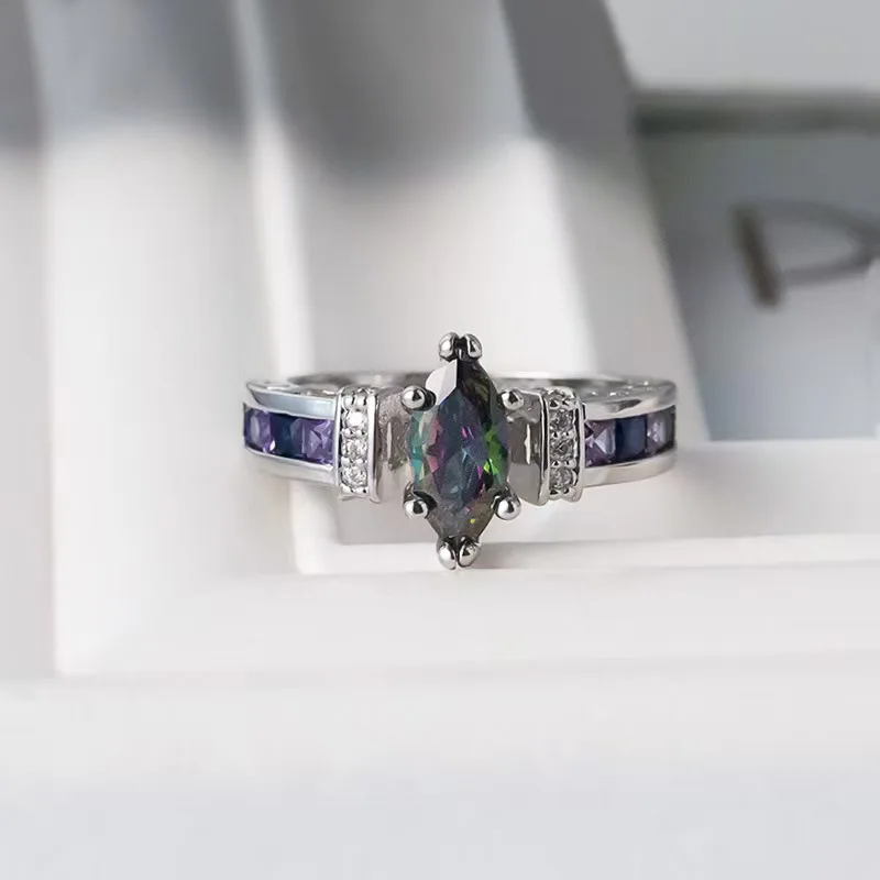 Multicolor Oval Ring
