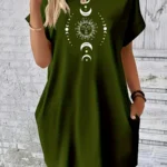 Summer Dress with Sun, Moon and Planet Print — Image 2