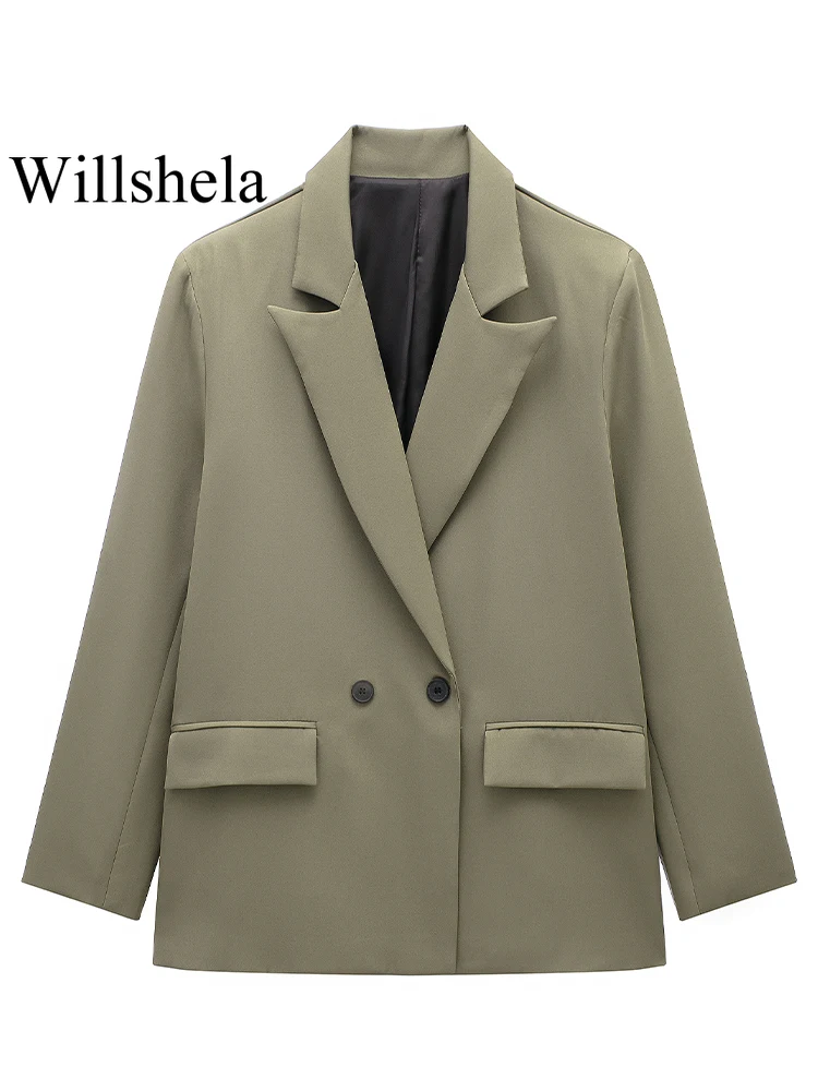 Women's Double-Breasted Blazer with Pockets