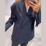 معطف نسائي مبطّن بخياطة مبطّنة — صورة 3