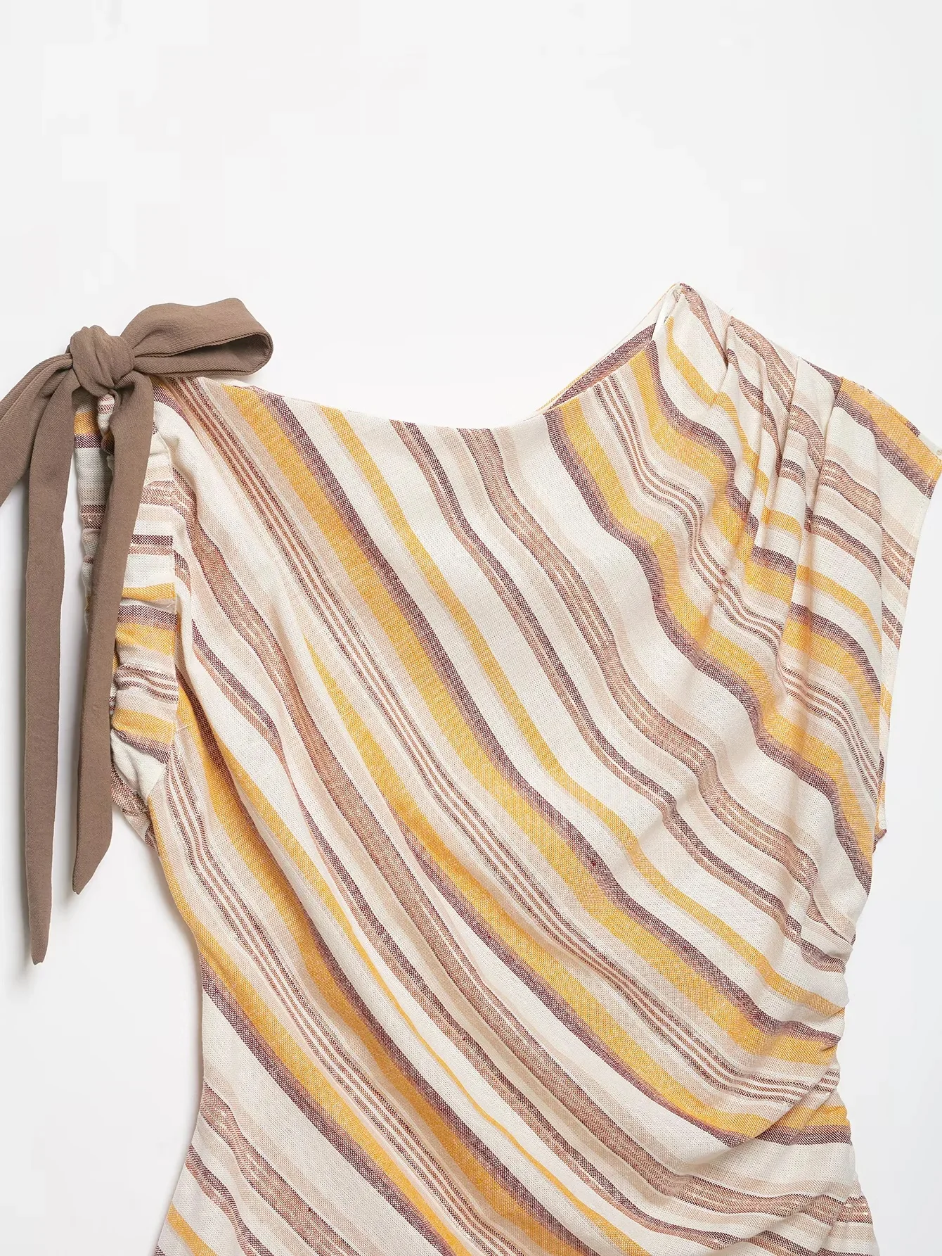 Striped Set: Sleeveless Bow Top and Wide-Leg Pants