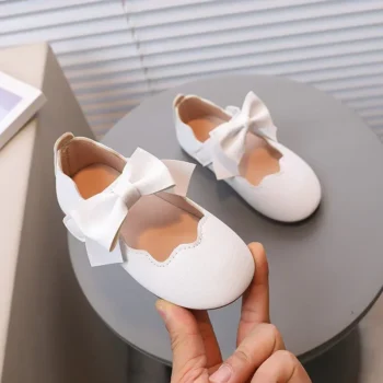 Girls' Solid Shoes with Bow