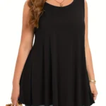Solid Sleeveless Round Neck Top — Image 6