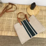 Large-Capacity Striped Canvas Tote Bag — Image 4