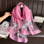 طرحة شفافة مطرّزة بالورود — صورة 3