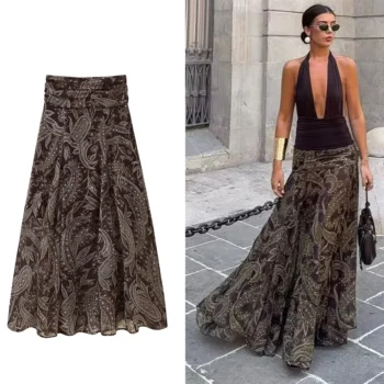 Long Pleated Skirt