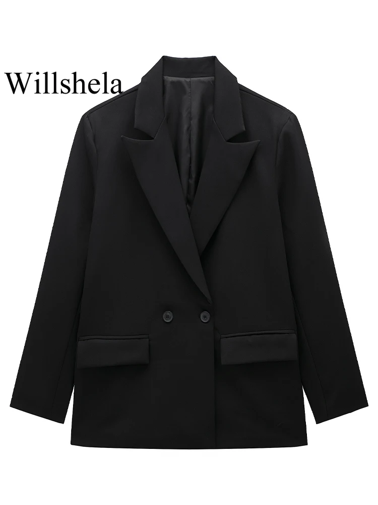 Women's Double-Breasted Blazer with Pockets