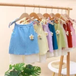 Girls' Floral Set with Vest — Image 6