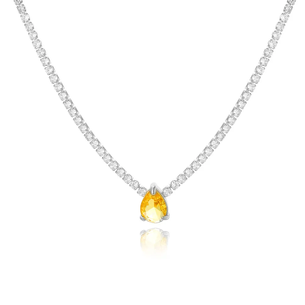 Crystal Heart Print Necklace