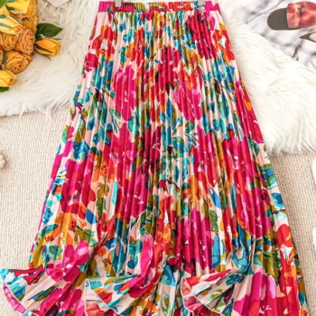 Elegant Floral Long Skirt