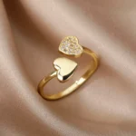 Geometric Heart Ring with Zircon — Image 4
