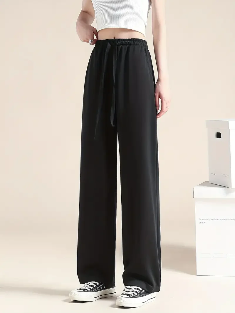 Silky-Feel Wide-Leg Pants