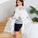 Breathable Floral Long Hijab with Fringe — Image 3