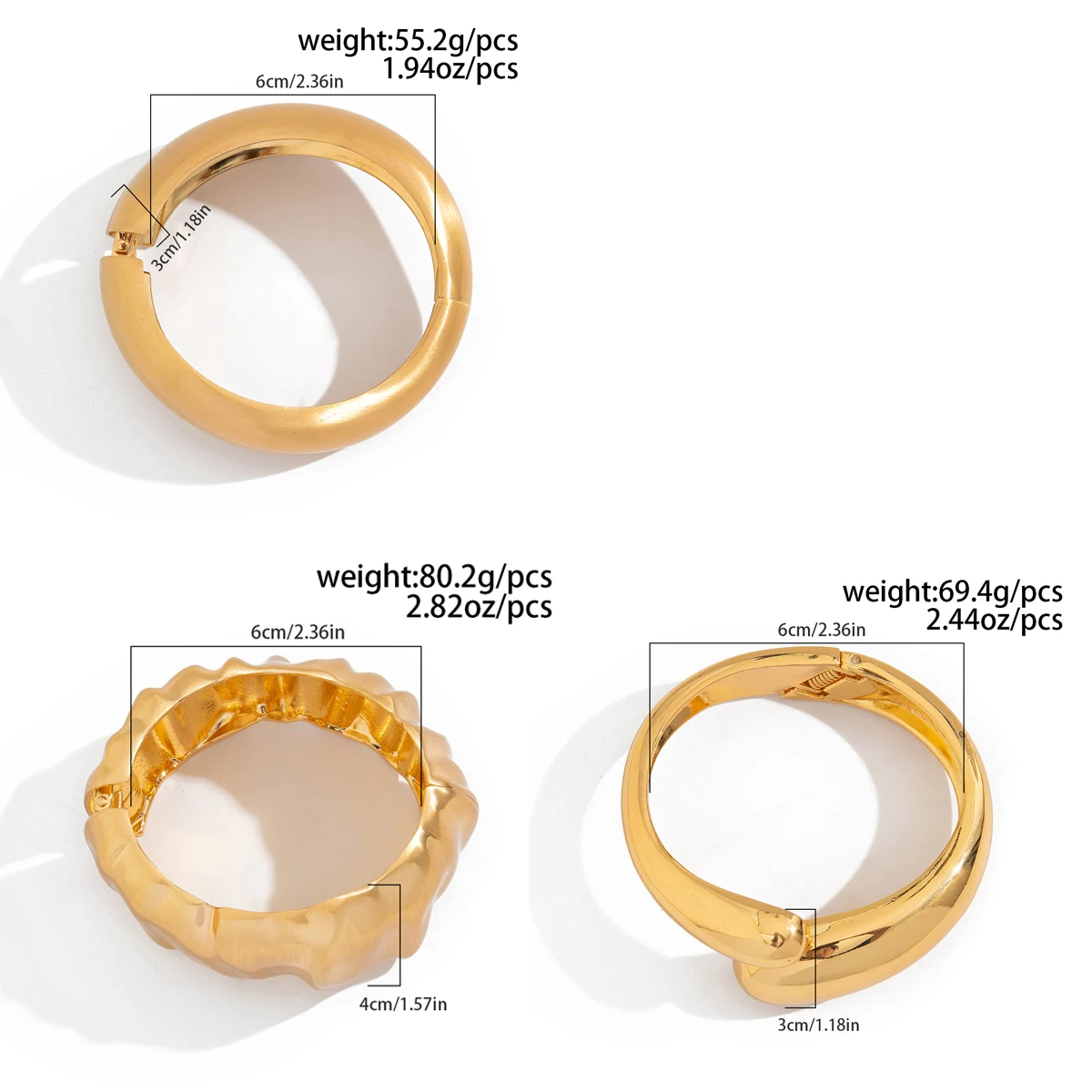 Wide Bracelet with Gold-Tone Drop Design