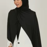 طرحة جيرسي طويلة بلون سادة — صورة 2