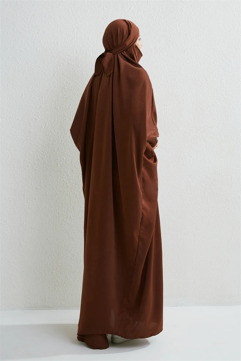 Prayer Abaya with Hood and Ruffled Sleeves
