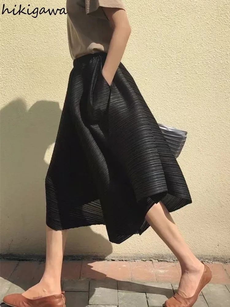 One-Size High Waist Asymmetric Wide-Leg Pants