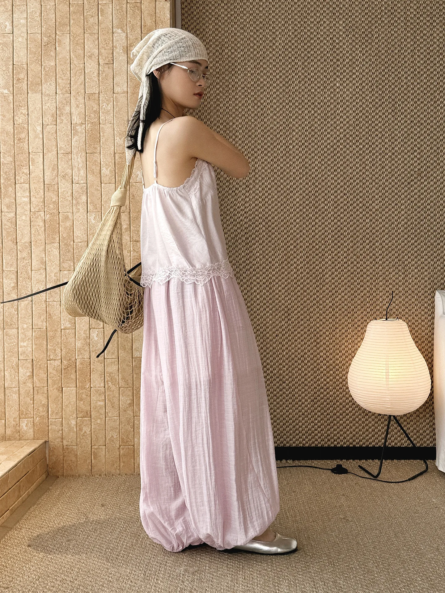 Ankle-Length High Waist Wide-Leg Pants with Tie