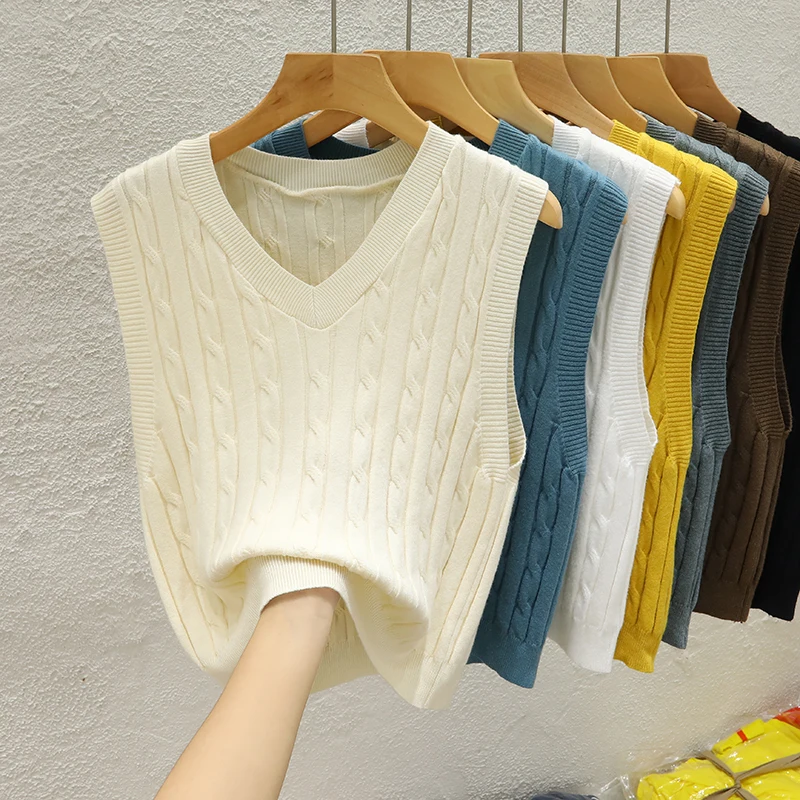 Knitted Sleeveless V-Neck Sweater