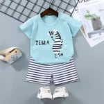 Kids' Striped T-Shirt and Shorts Set — Image 2