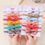 Baby 5-Piece Solid Set with Bow — Image 5