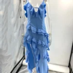 Solid Beach Dress with Ruffles — Image 6
