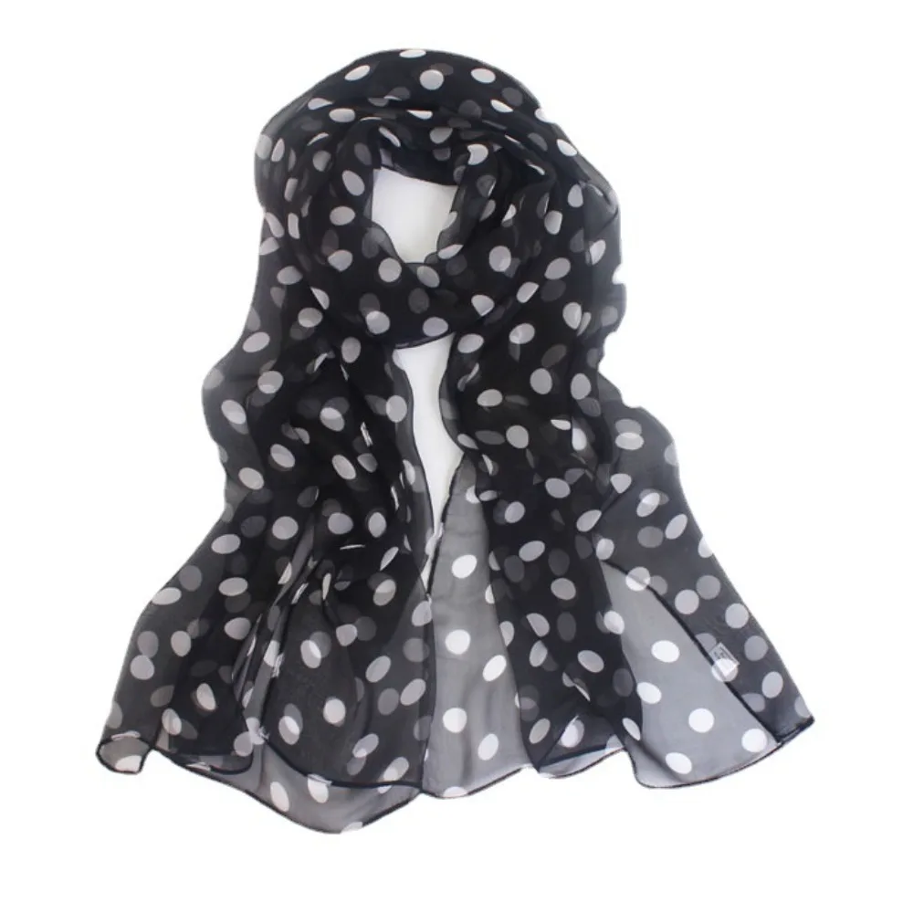 Polka Dot Chiffon Scarf — Image 31