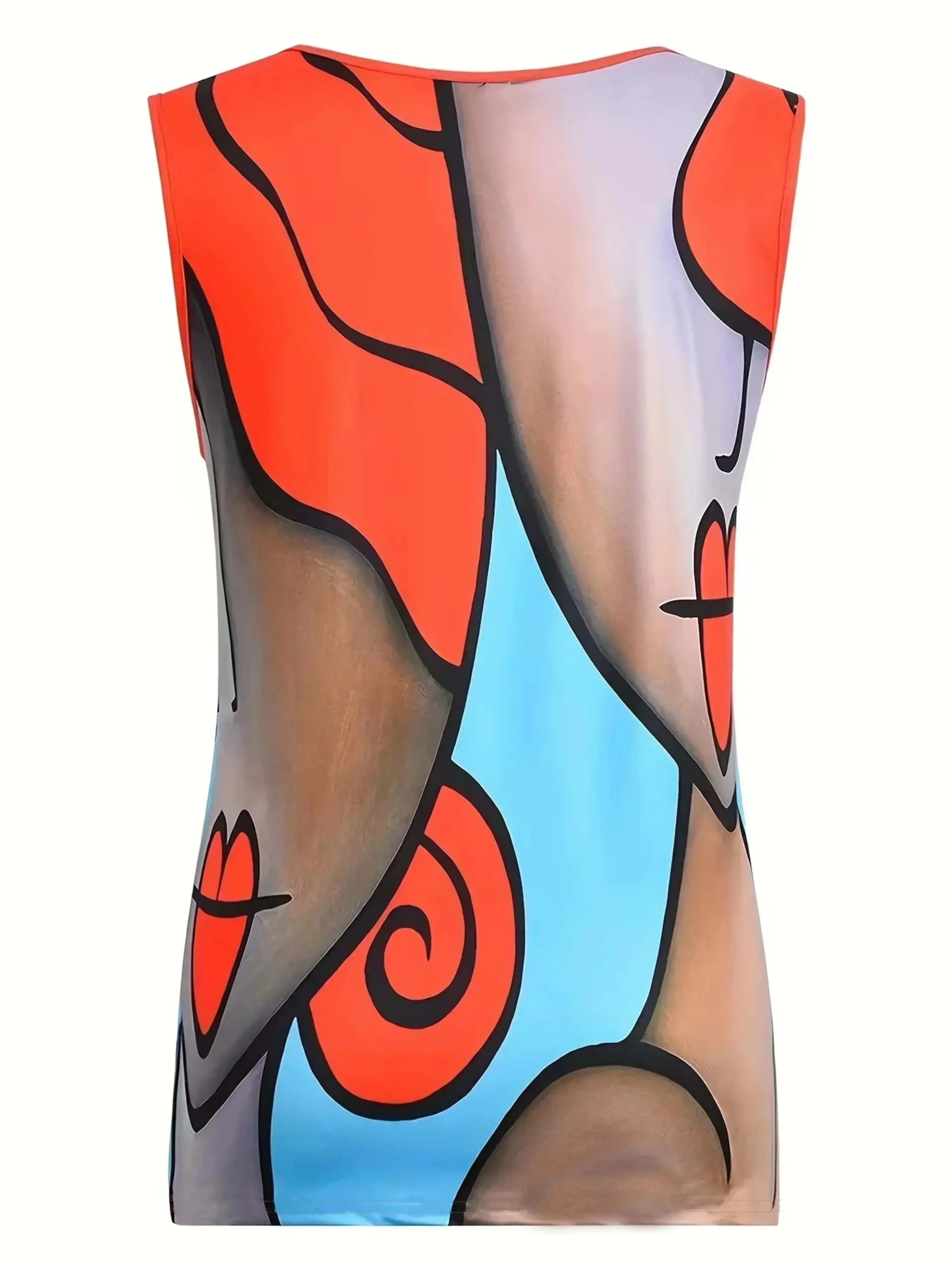 Sleeveless Contrast Color Top