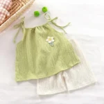 Girls' Floral Set with Vest