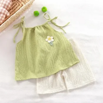 Girls' Floral Set with Vest