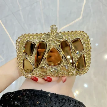 Formal Lightweight Rhinestone Handbag with Chain