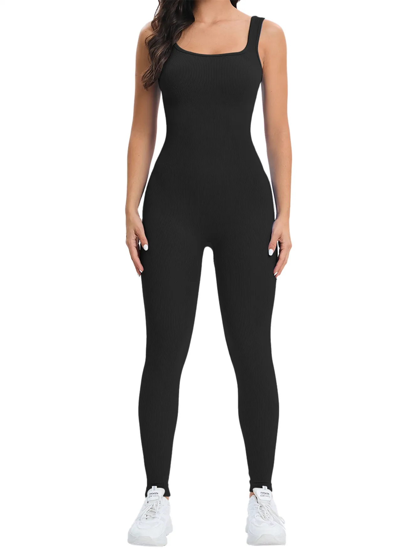 Slim-Fit Ribbed Jumpsuit