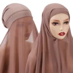 بونيه مع شال شيفون جاهز