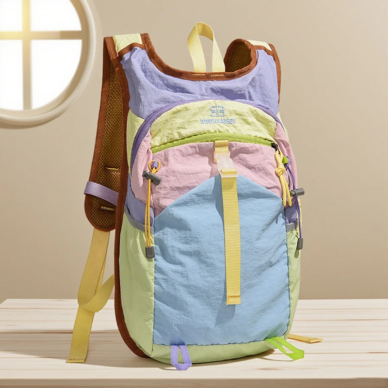 Multi-Pocket Contrast Color Backpack — Image 16