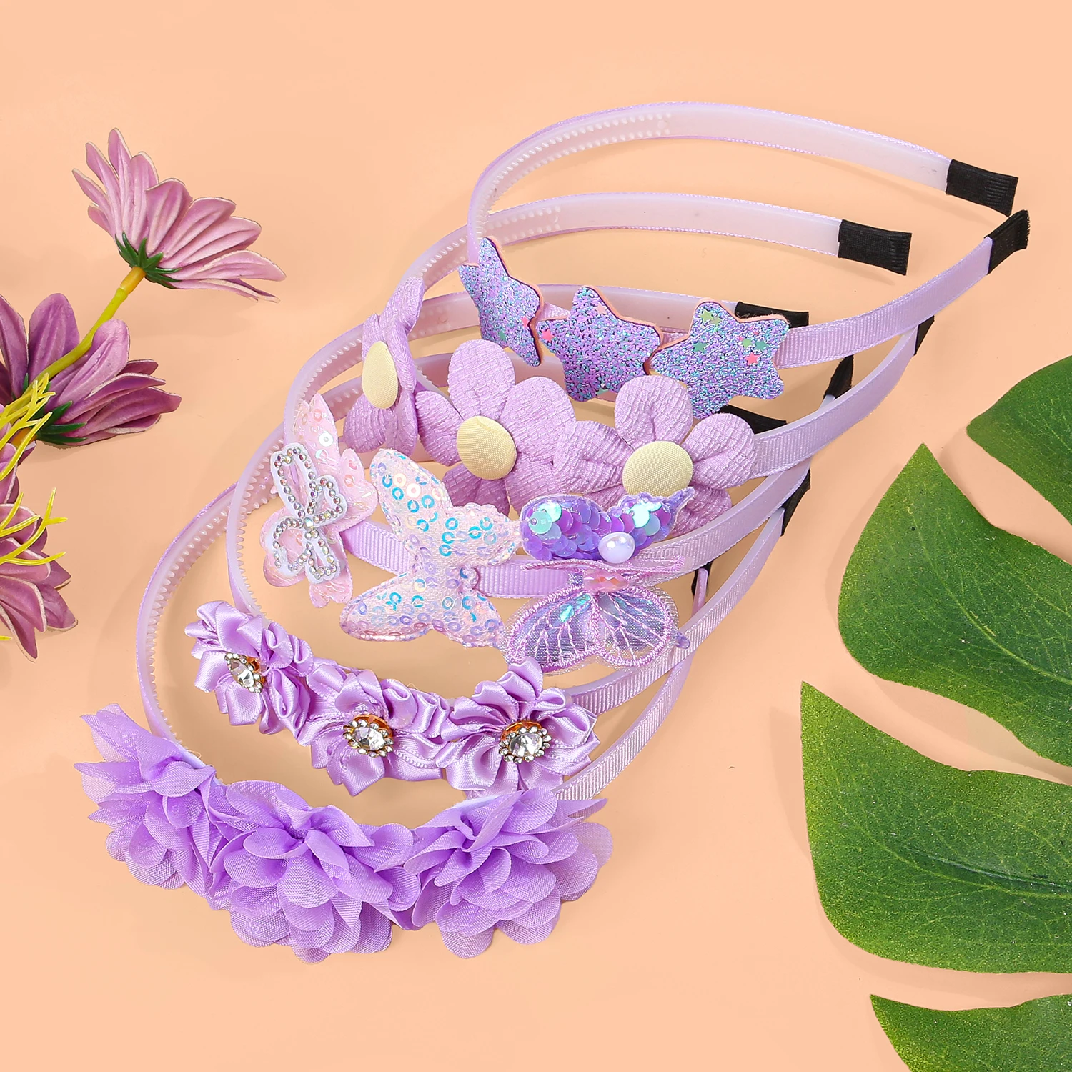 5-Piece Floral Chiffon Hair Accessory
