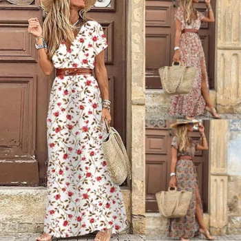 Elegant V-Neck Summer Dress