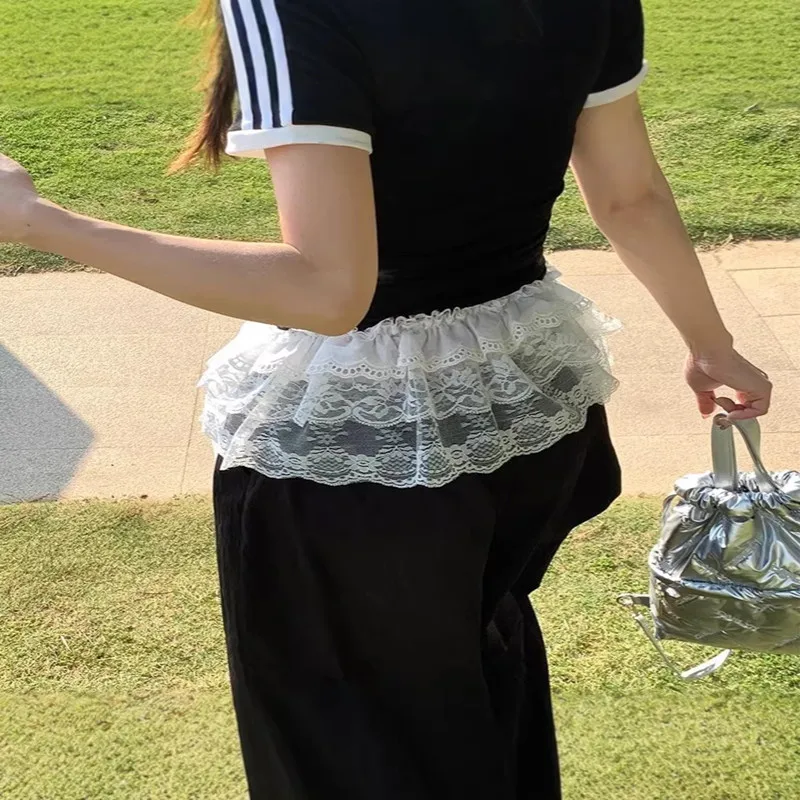 Korean-Style Lace Layered Mini Skirt