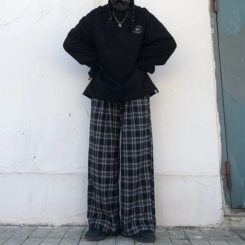 بنطال واسع بنقشة كاروهات وخصر مطاطي وجيوب — صورة تفصيلية 2
